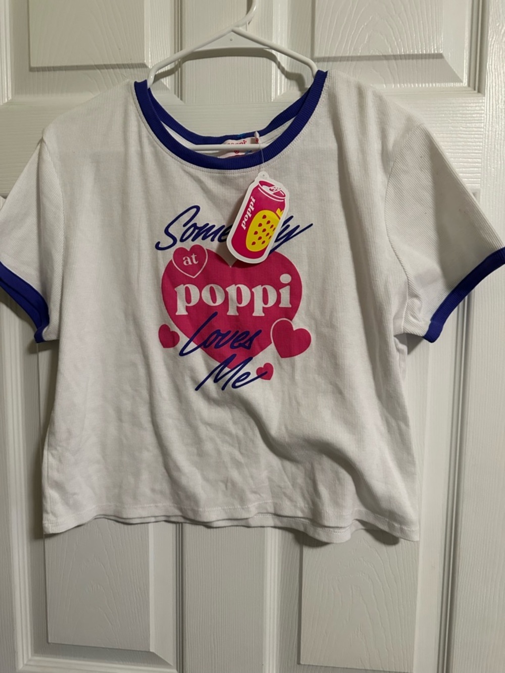 🌸🪻 Limited Edition Poppi Crop White and Purple Graphic Tee 💗 XXL NWT - Picture 2 of 5